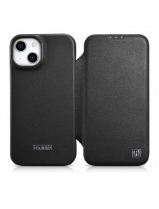 iCarer CE Premium Leather Folio Fodral iPhone 14 Plus Magnetic Flip Leather Folio Fodral MagSafe svart (WMI14220715-BK)