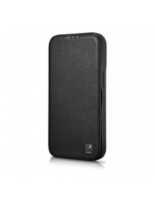 iCarer CE Premium Leather Folio Fodral iPhone 14 Plus Magnetic Flip Leather Folio Fodral MagSafe svart (WMI14220715-BK)