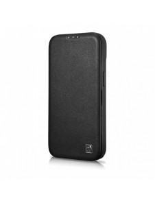 iCarer CE Premium Leather Folio Fodral iPhone 14 Plus Magnetic Flip Leather Folio Fodral MagSafe svart (WMI14220715-BK)