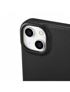 iCarer CE Premium Leather Folio Fodral iPhone 14 Plus Magnetic Flip Leather Folio Fodral MagSafe svart (WMI14220715-BK)