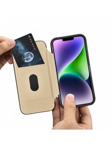 iCarer CE Premium Leather Folio Fodral iPhone 14 Plus Magnetic Flip Leather Folio Fodral MagSafe svart (WMI14220715-BK)