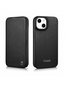 iCarer CE Premium Leather Folio Fodral iPhone 14 Plus Magnetic Flip Leather Folio Fodral MagSafe svart (WMI14220715-BK)