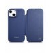 iCarer CE Premium Leather Folio Case iPhone 14 Plus Magnetic Flip Leather Folio Case MagSafe Blue (WMI14220715-BU)