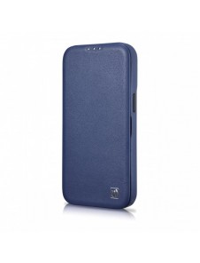 iCarer CE Premium Leather Folio Case iPhone 14 Plus Magnetic Flip Leather Folio Case MagSafe Blue (WMI14220715-BU)