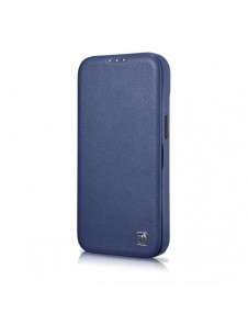 iCarer CE Premium Leather Folio Case iPhone 14 Plus Magnetic Flip Leather Folio Case MagSafe Blue (WMI14220715-BU)