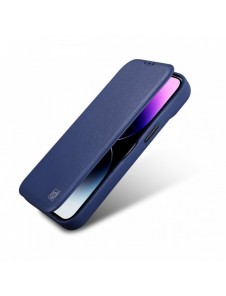 iCarer CE Premium Leather Folio Case iPhone 14 Plus Magnetic Flip Leather Folio Case MagSafe Blue (WMI14220715-BU)