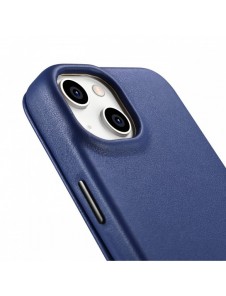 iCarer CE Premium Leather Folio Case iPhone 14 Plus Magnetic Flip Leather Folio Case MagSafe Blue (WMI14220715-BU)