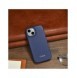 iCarer CE Premium Leather Folio Case iPhone 14 Plus Magnetic Flip Leather Folio Case MagSafe Blue (WMI14220715-BU)