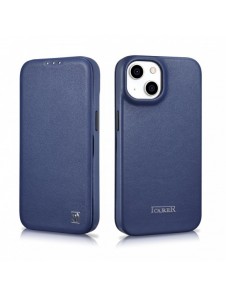 iCarer CE Premium Leather Folio Case iPhone 14 Plus Magnetic Flip Leather Folio Case MagSafe Blue (WMI14220715-BU)