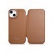iCarer CE Premium Leather Folio Case iPhone 14 Plus Magnetic Flip Leather Folio Case MagSafe Brown (WMI14220715-BN)