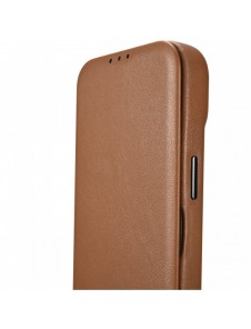 iCarer CE Premium Leather Folio Case iPhone 14 Plus Magnetic Flip Leather Folio Case MagSafe Brown (WMI14220715-BN)