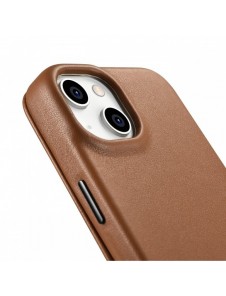 iCarer CE Premium Leather Folio Case iPhone 14 Plus Magnetic Flip Leather Folio Case MagSafe Brown (WMI14220715-BN)