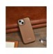 iCarer CE Premium Leather Folio Case iPhone 14 Plus Magnetic Flip Leather Folio Case MagSafe Brown (WMI14220715-BN)