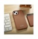 iCarer CE Premium Leather Folio Case iPhone 14 Plus Magnetic Flip Leather Folio Case MagSafe Brown (WMI14220715-BN)