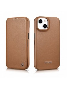 iCarer CE Premium Leather Folio Case iPhone 14 Plus Magnetic Flip Leather Folio Case MagSafe Brown (WMI14220715-BN)