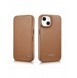 iCarer CE Premium Leather Folio Case iPhone 14 Plus Magnetic Flip Leather Folio Case MagSafe Brown (WMI14220715-BN)