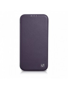 iCarer CE Premium Leather Folio Case iPhone 14 Plus Magnetic Flip Leather Folio Case MagSafe Dark Purple (WMI14220715-DP)