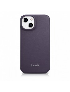 iCarer CE Premium Leather Folio Case iPhone 14 Plus Magnetic Flip Leather Folio Case MagSafe Dark Purple (WMI14220715-DP)