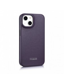 iCarer CE Premium Leather Folio Case iPhone 14 Plus Magnetic Flip Leather Folio Case MagSafe Dark Purple (WMI14220715-DP)