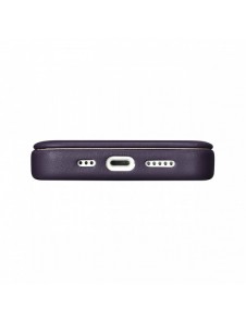 iCarer CE Premium Leather Folio Case iPhone 14 Plus Magnetic Flip Leather Folio Case MagSafe Dark Purple (WMI14220715-DP)