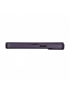 iCarer CE Premium Leather Folio Case iPhone 14 Plus Magnetic Flip Leather Folio Case MagSafe Dark Purple (WMI14220715-DP)