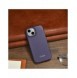 iCarer CE Premium Leather Folio Case iPhone 14 Plus Magnetic Flip Leather Folio Case MagSafe Dark Purple (WMI14220715-DP)