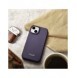 iCarer CE Premium Leather Folio Case iPhone 14 Plus Magnetic Flip Leather Folio Case MagSafe Dark Purple (WMI14220715-DP)