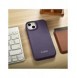 iCarer CE Premium Leather Folio Case iPhone 14 Plus Magnetic Flip Leather Folio Case MagSafe Dark Purple (WMI14220715-DP)