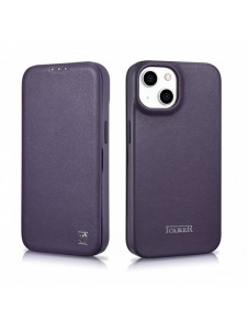 iCarer CE Premium Leather Folio Case iPhone 14 Plus Magnetic Flip Leather Folio Case MagSafe Dark Purple (WMI14220715-DP)