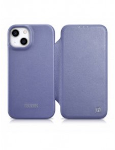 iCarer CE Premium Leather Folio Case iPhone 14 Plus Magnetic Flip Leather Folio Case MagSafe Light Purple (WMI14220715-LP)