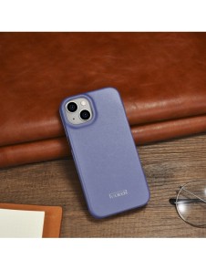 iCarer CE Premium Leather Folio Case iPhone 14 Plus Magnetic Flip Leather Folio Case MagSafe Light Purple (WMI14220715-LP)