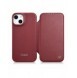 iCarer CE Premium Leather Folio Fodral iPhone 14 Plus Magnetic Flip Leather Folio Fodral MagSafe Röd (WMI14220715-RD)