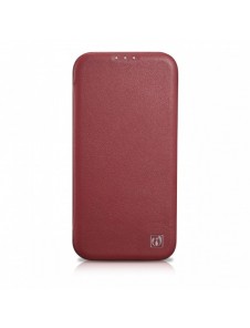 iCarer CE Premium Leather Folio Fodral iPhone 14 Plus Magnetic Flip Leather Folio Fodral MagSafe Röd (WMI14220715-RD)