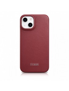 iCarer CE Premium Leather Folio Fodral iPhone 14 Plus Magnetic Flip Leather Folio Fodral MagSafe Röd (WMI14220715-RD)