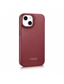 iCarer CE Premium Leather Folio Fodral iPhone 14 Plus Magnetic Flip Leather Folio Fodral MagSafe Röd (WMI14220715-RD)