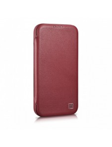 iCarer CE Premium Leather Folio Fodral iPhone 14 Plus Magnetic Flip Leather Folio Fodral MagSafe Röd (WMI14220715-RD)