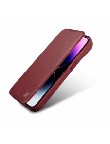 iCarer CE Premium Leather Folio Fodral iPhone 14 Plus Magnetic Flip Leather Folio Fodral MagSafe Röd (WMI14220715-RD)
