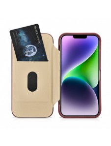 iCarer CE Premium Leather Folio Fodral iPhone 14 Plus Magnetic Flip Leather Folio Fodral MagSafe Röd (WMI14220715-RD)