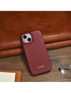 iCarer CE Premium Leather Folio Fodral iPhone 14 Plus Magnetic Flip Leather Folio Fodral MagSafe Röd (WMI14220715-RD)