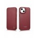 iCarer CE Premium Leather Folio Fodral iPhone 14 Plus Magnetic Flip Leather Folio Fodral MagSafe Röd (WMI14220715-RD)