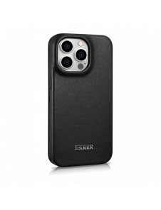 iCarer CE Premium Leather Folio Fodral iPhone 14 Pro Magnetic Flip Leather Folio Fodral MagSafe svart (WMI14220714-BK)