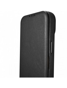 iCarer CE Premium Leather Folio Fodral iPhone 14 Pro Magnetic Flip Leather Folio Fodral MagSafe svart (WMI14220714-BK)