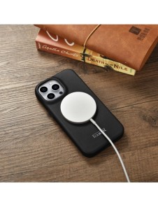 iCarer CE Premium Leather Folio Fodral iPhone 14 Pro Magnetic Flip Leather Folio Fodral MagSafe svart (WMI14220714-BK)