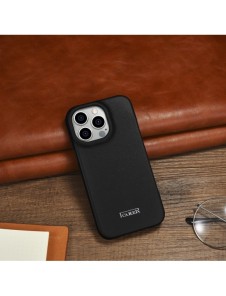 iCarer CE Premium Leather Folio Fodral iPhone 14 Pro Magnetic Flip Leather Folio Fodral MagSafe svart (WMI14220714-BK)