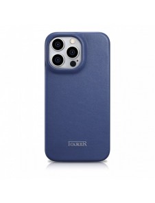 iCarer CE Premium Leather Folio Case iPhone 14 Pro Magnetic Flip Leather Folio Case MagSafe Blue (WMI14220714-BU)