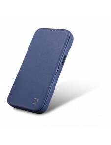 iCarer CE Premium Leather Folio Case iPhone 14 Pro Magnetic Flip Leather Folio Case MagSafe Blue (WMI14220714-BU)