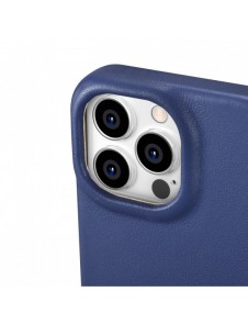 iCarer CE Premium Leather Folio Case iPhone 14 Pro Magnetic Flip Leather Folio Case MagSafe Blue (WMI14220714-BU)