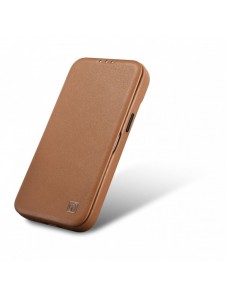 iCarer CE Premium Leather Folio Fodral iPhone 14 Pro Magnetic Flip Leather Folio Fodral MagSafe brun (WMI14220714-BN)