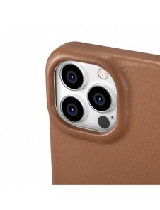 iCarer CE Premium Leather Folio Fodral iPhone 14 Pro Magnetic Flip Leather Folio Fodral MagSafe brun (WMI14220714-BN)