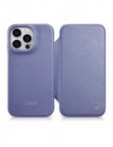 iCarer CE Premium Läder Foliofodral iPhone 14 Pro Magnetic Flip Läder Foliofodral MagSafe Ljuslila (WMI14220714-LP)